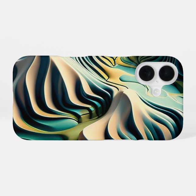 Topographic Currents iPhone 16 Case (Back Horizontal)