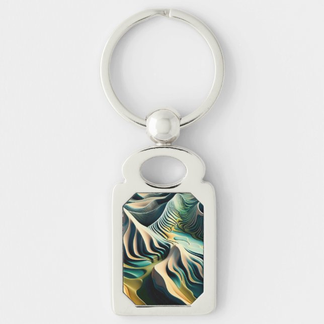 Topographic Currents Key Ring (Front)