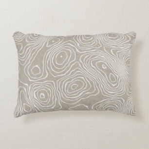 Topographic Earth Lines: Organic Map Decorative Cushion