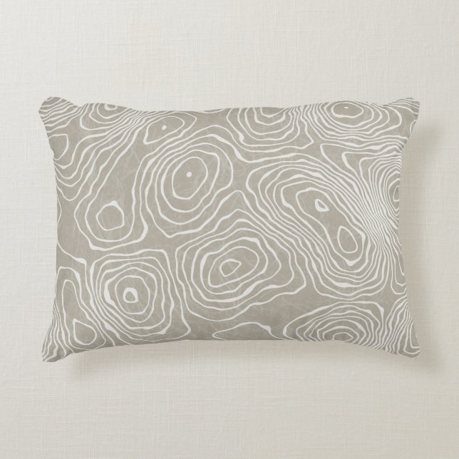 Topographic Earth Lines: Organic Map Decorative Cushion (Front)