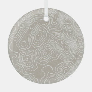 Topographic Earth Lines: Organic Map Glass Tree Decoration