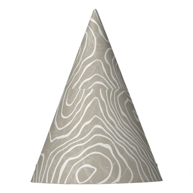 Topographic Earth Lines: Organic Map Party Hat (Front)