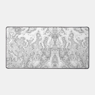 Topographic Extended White Mouse Pad Large,Gaming 