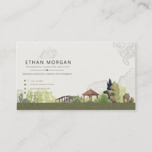 Topographic Landscape Architect Business Card
