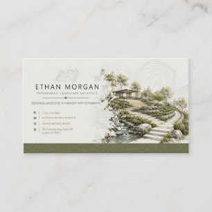 Topographic Landscape Architect Business Card