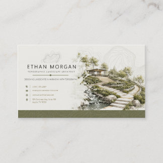 Topographic Landscape Architect Business Card
