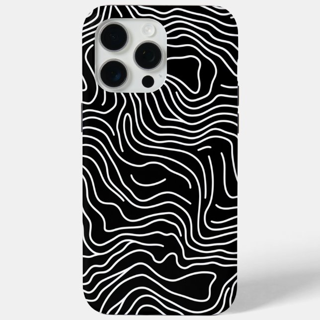 Topographic Line Art in Black 🗺️ Case-Mate iPhone Case (Back)