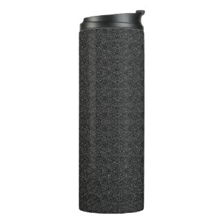 Topographic Line Pattern | Black and White Thermal Tumbler