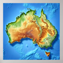 Topographic Map Australia Poster