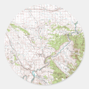 Topographic Map Classic Round Sticker