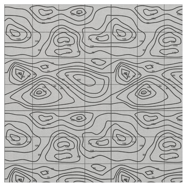 topographic map grey fabric (Close Up)