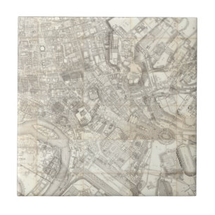 Topographic Map of Ancient Rome, Italy Ceramic Tile