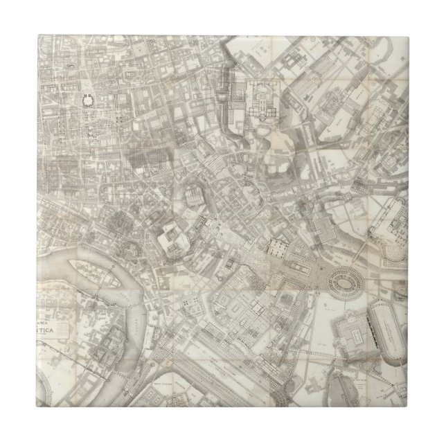 Topographic Map of Ancient Rome, Italy Ceramic Tile (Front)