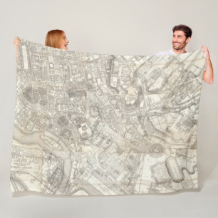 Topographic Map of Ancient Rome, Italy Fleece Blanket