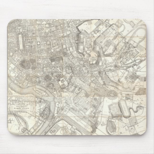 Topographic Map of Ancient Rome, Italy Mouse Pad (Front)