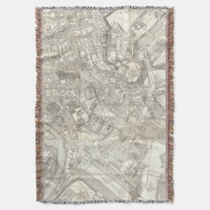 Topographic Map of Ancient Rome, Italy Throw Blanket