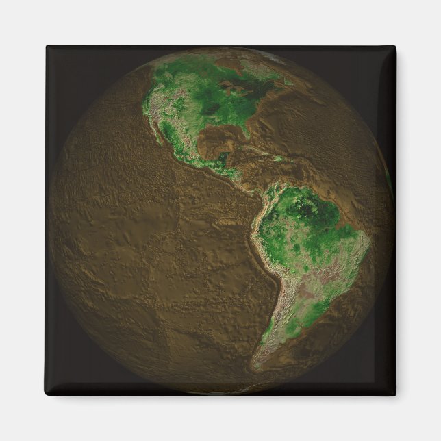 Topographic Map of Earth Magnet (Front)