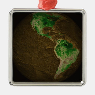 Topographic Map of Earth Metal Tree Decoration