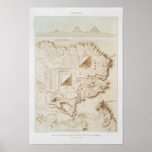 Topographic map of part of the Pyramids of Giza Poster