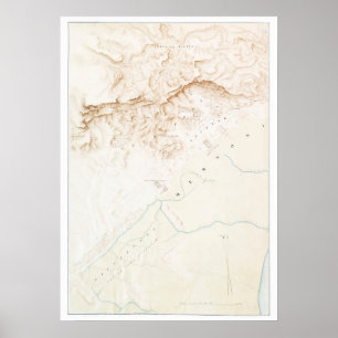 Topographic map of the ruins of Thebes  Poster