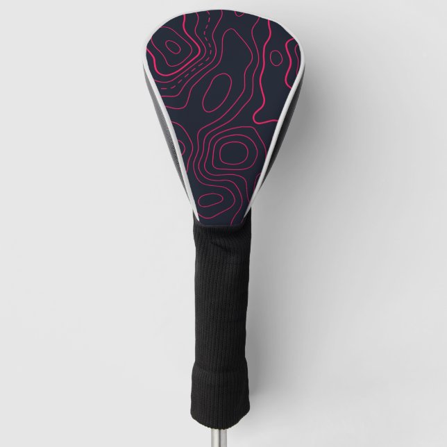 Topographic Map Pattern Golf Head Cover (Front)