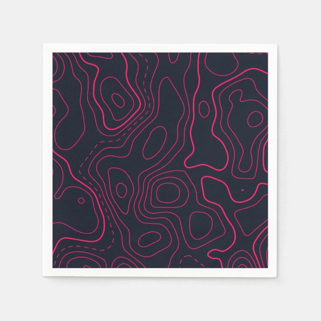 Topographic Map Pattern Napkin (Front)