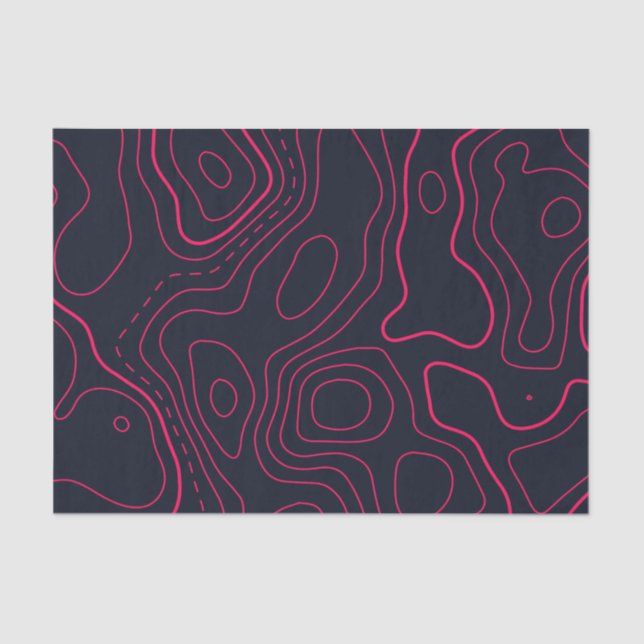 Topographic Map Pattern Tissue Paper (Front)