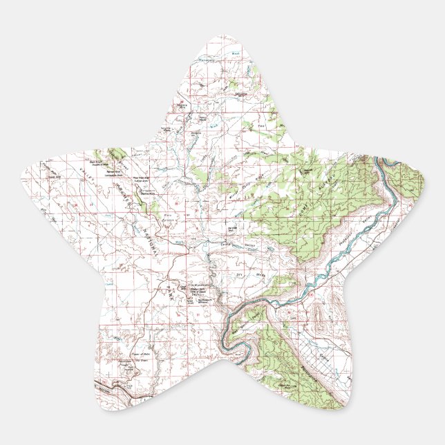 Topographic Map Star Sticker (Front)