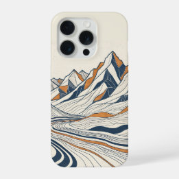 Topographic Mountain Contour Lines iPhone 15 Pro Case