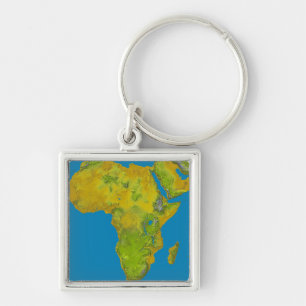 Topographic view of Africa Key Ring