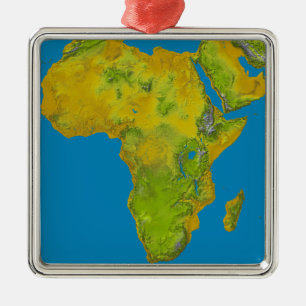 Topographic view of Africa Metal Ornament