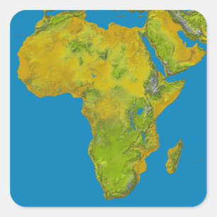 Topographic view of Africa Square Sticker