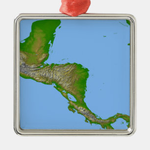 Topographic view of Central America Metal Tree Decoration