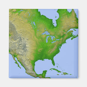 Topographic view of North America Magnet