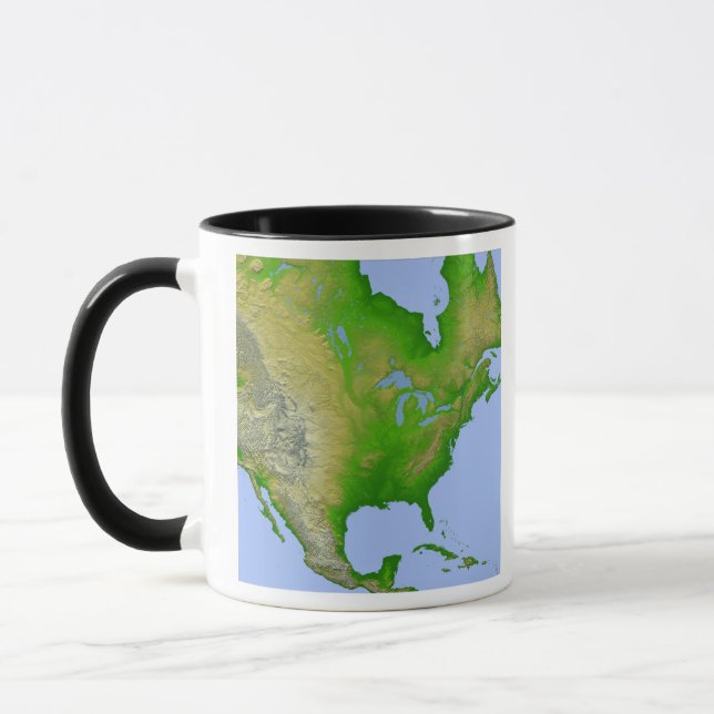 Topographic view of North America Mug (Left)