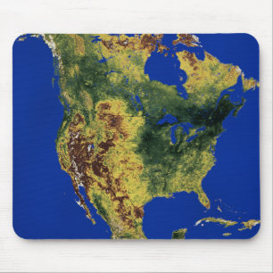 Topographic View of North and Central America Mouse Pad