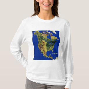 Topographic View of North and Central America T-Shirt