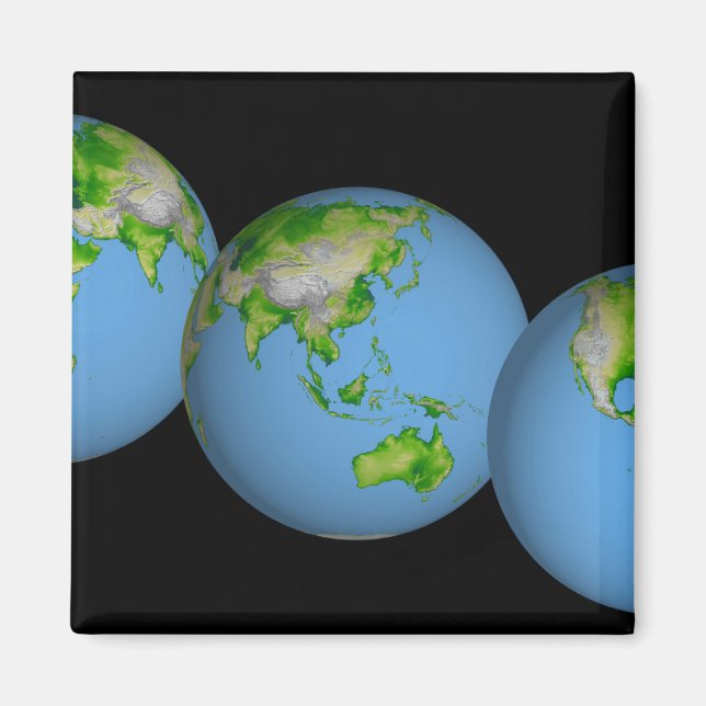 Topographic views of the world magnet (Front)