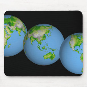 Topographic views of the world mouse pad
