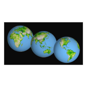 Topographic views of the world photo print