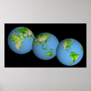 Topographic views of the world poster