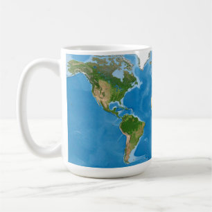 Topographic World Map Earth Illustration Coffee Mug