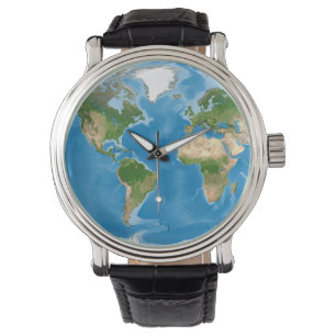 Topographic World Map Earth Illustration Watch
