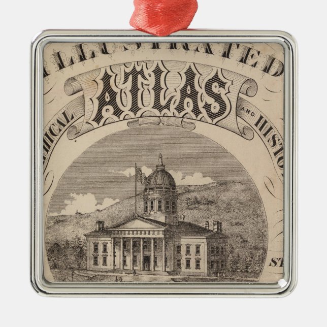 Topographical atlas metal ornament (Front)