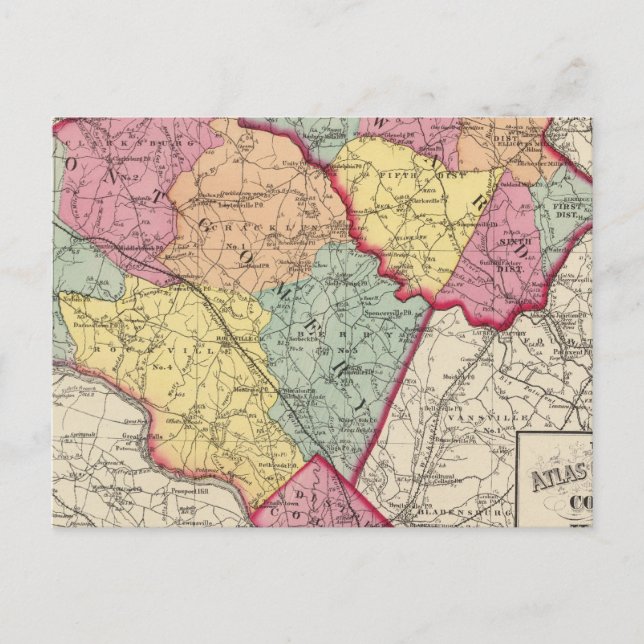 Topographical atlas of Maryland counties 2 Postcard (Front)
