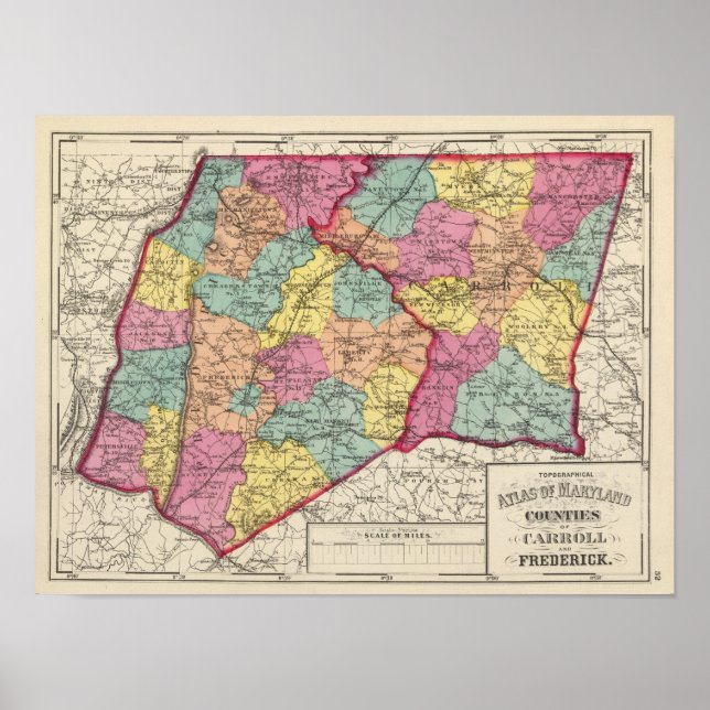 Topographical atlas of Maryland counties 5 Poster (Front)