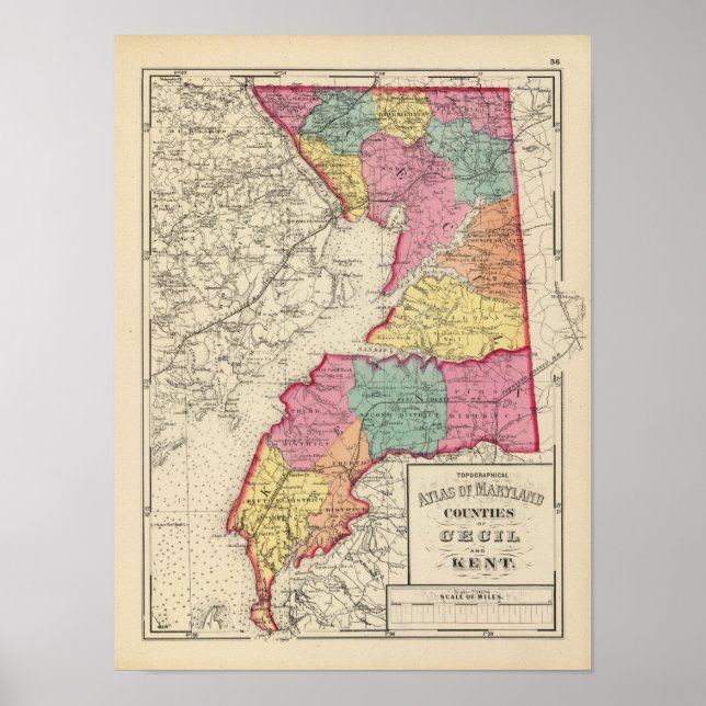 Topographical atlas of Maryland counties Poster (Front)