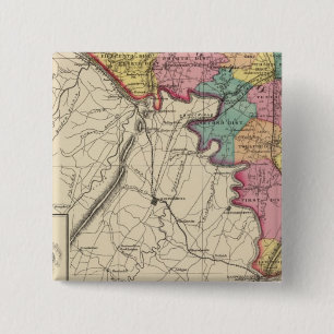 Topographical atlas of Maryland County 15 Cm Square Badge