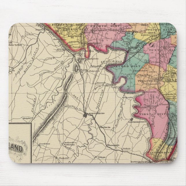 Topographical atlas of Maryland County Mouse Pad (Front)