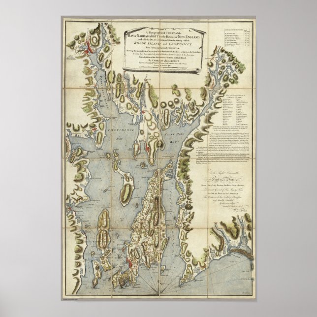 Topographical Chart of the Bay of Narraganset (Front)